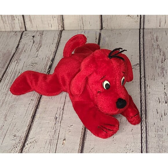 8" 1997 Vintage Clifford The Big Red Dog Beanbag Plush Toy Scholastic Sidekicks - Picture 1 of 3